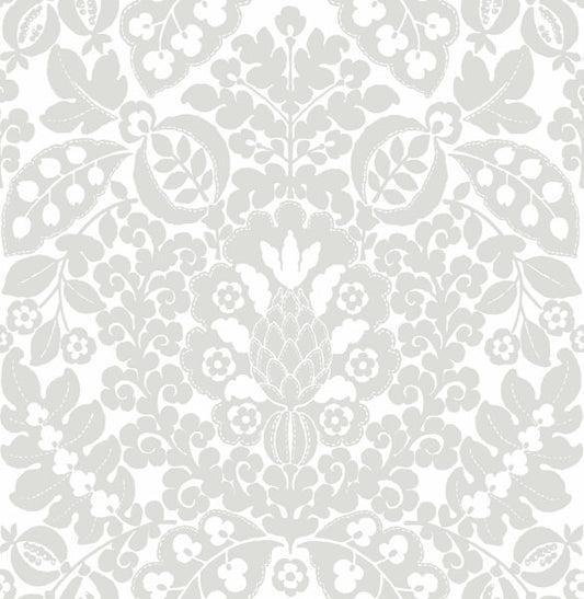 Marni Grey Fruit Damask Wallpaper