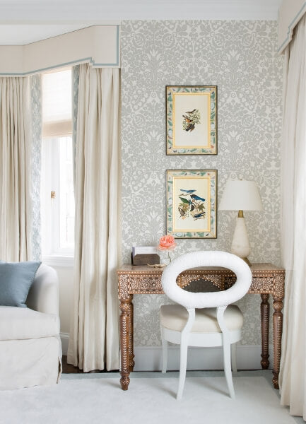Marni Grey Fruit Damask Wallpaper