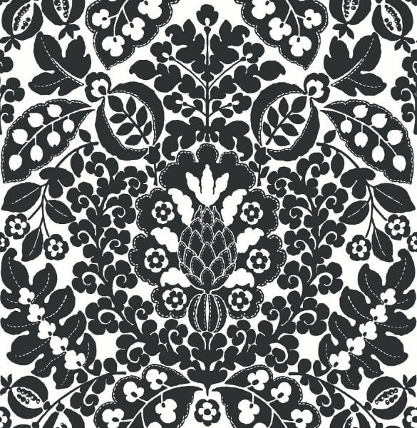 Marni Black Fruit Damask Wallpaper
