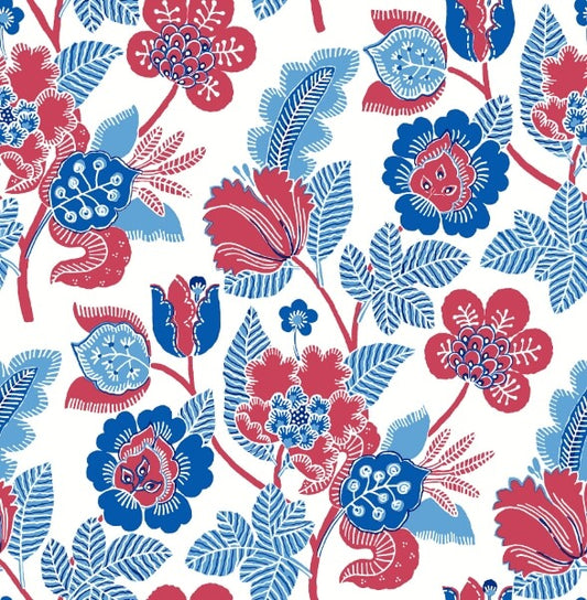 Jana Red Jacobean Wallpaper
