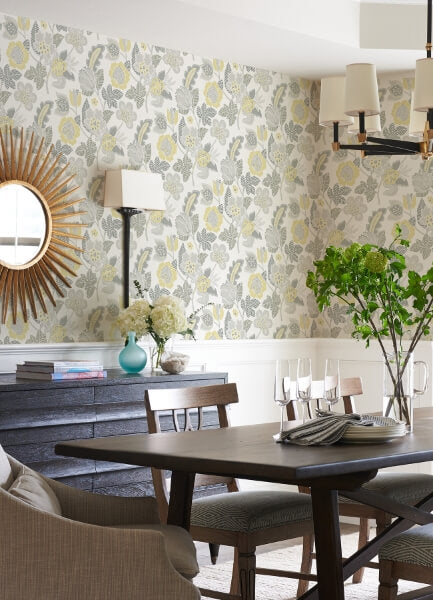 Jana Light Grey Jacobean Wallpaper