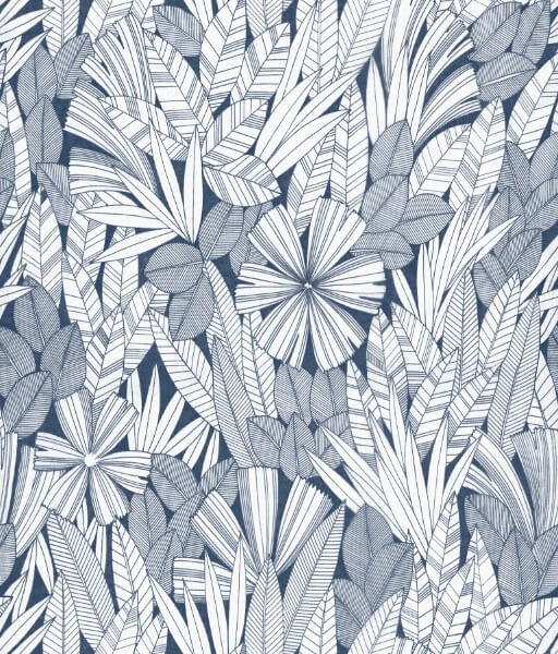 Bannon Blue Leaves Wallpaper