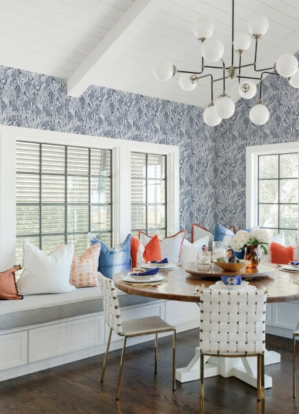 Bannon Blue Leaves Wallpaper