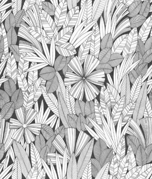 Bannon Black Leaves Wallpaper