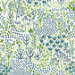 Chilton Teal Wildflowers Wallpaper