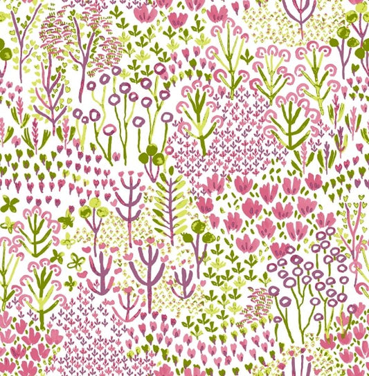 Chilton Pink Wildflowers Wallpaper