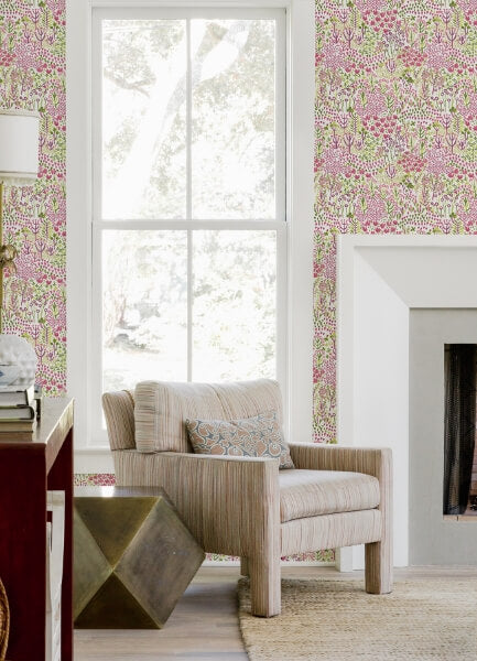 Chilton Pink Wildflowers Wallpaper