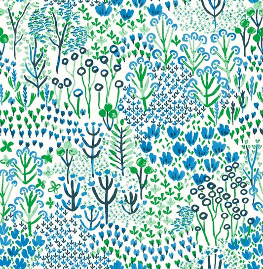 Chilton Blue Wildflowers Wallpaper