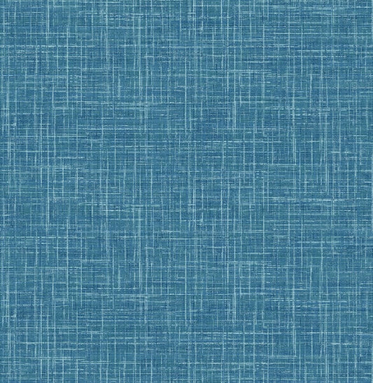 Emerson Teal Faux Linen Wallpaper