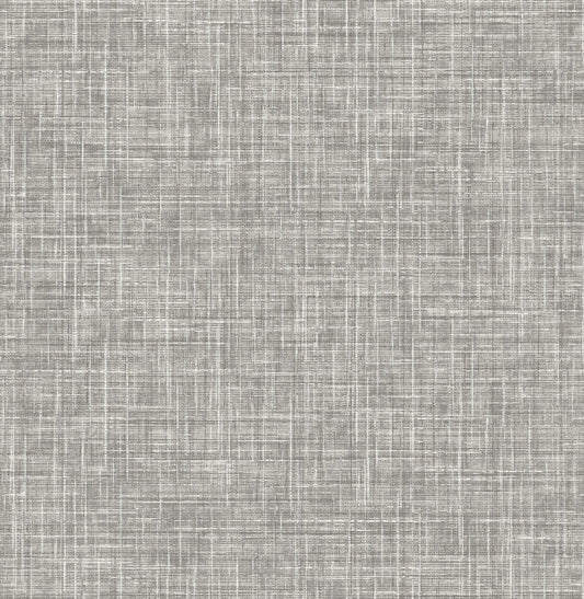 Emerson Grey Faux Linen Wallpaper