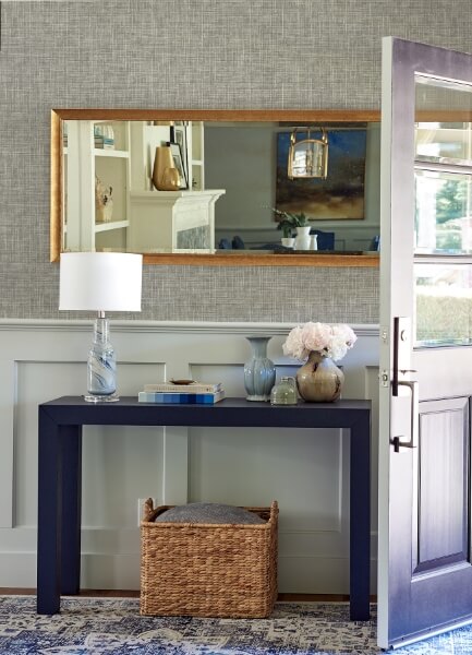 Emerson Grey Faux Linen Wallpaper