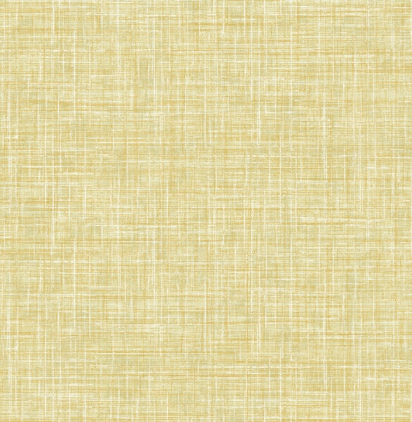 Emerson Yellow Faux Linen Wallpaper