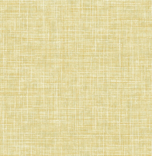 Emerson Yellow Faux Linen Wallpaper