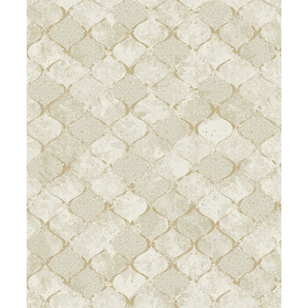 Pilak Gold Ogee Tile Wallpaper