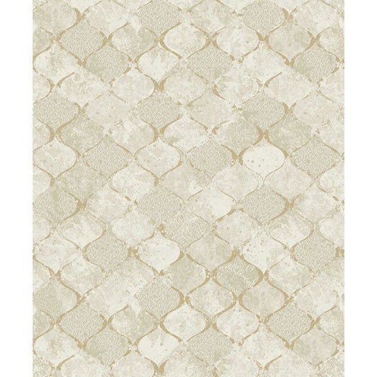 Pilak Gold Ogee Tile Wallpaper