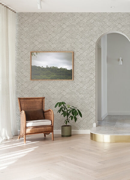 Helene Silver Glitter Geometric Wallpaper