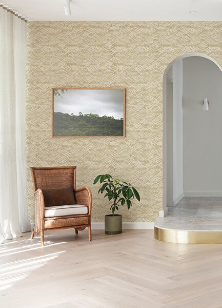 Helene Gold Glitter Geometric Wallpaper