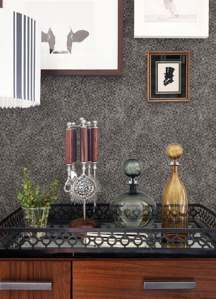 Hirawa Pewter Metallic Mosaic Wallpaper