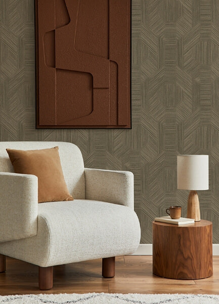 Ladon Brown Metallic Texture Wallpaper