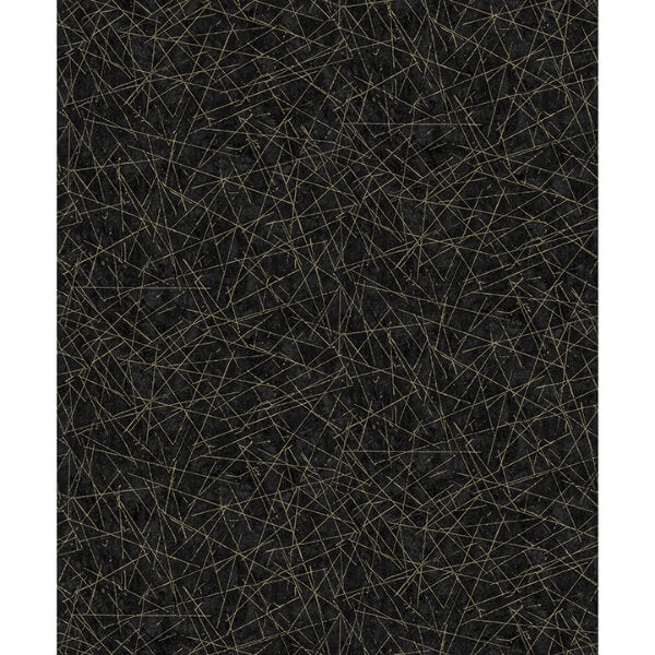 Bulan Black Abstract Lines Wallpaper