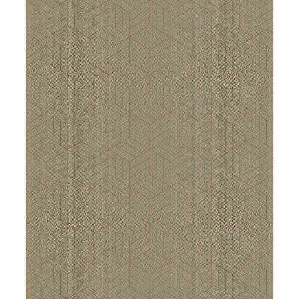 Izarra Copper Geometric Block Wallpaper
