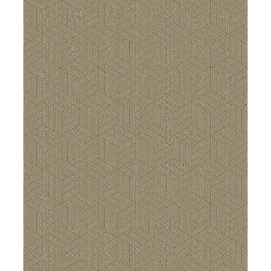 Izarra Copper Geometric Block Wallpaper