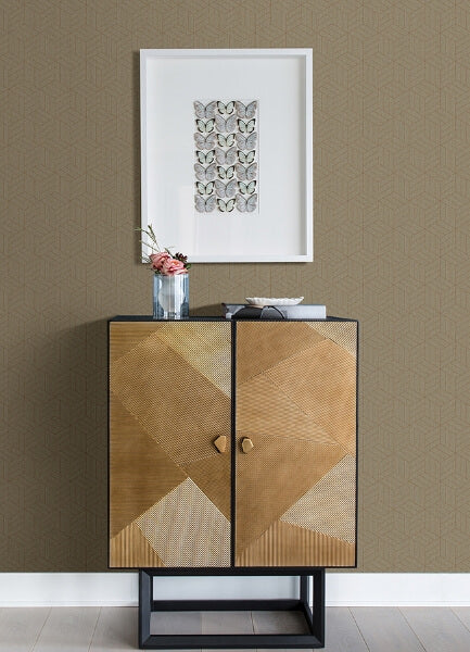Izarra Copper Geometric Block Wallpaper