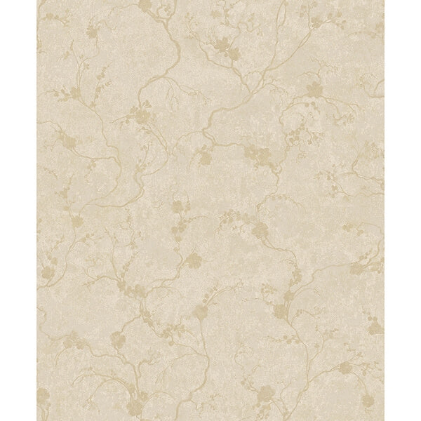Mahina Gold Floral Vine Wallpaper