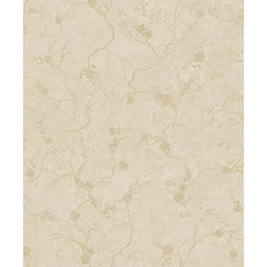 Mahina Gold Floral Vine Wallpaper