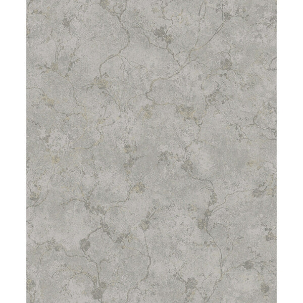 Mahina Pewter Floral Vine Wallpaper
