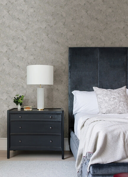 Mahina Pewter Floral Vine Wallpaper