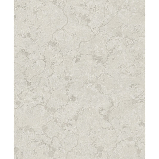 Mahina Silver Floral Vine Wallpaper