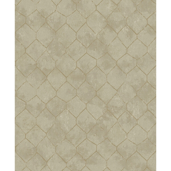 Rauta Gold Hexagon Tile Wallpaper