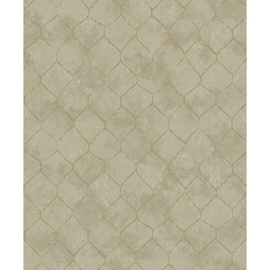 Rauta Gold Hexagon Tile Wallpaper