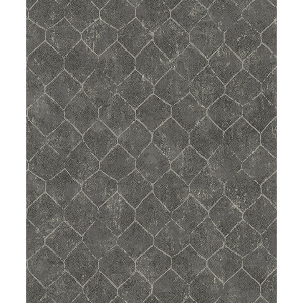 Rauta Pewter Hexagon Tile Wallpaper