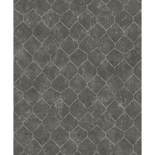 Rauta Pewter Hexagon Tile Wallpaper