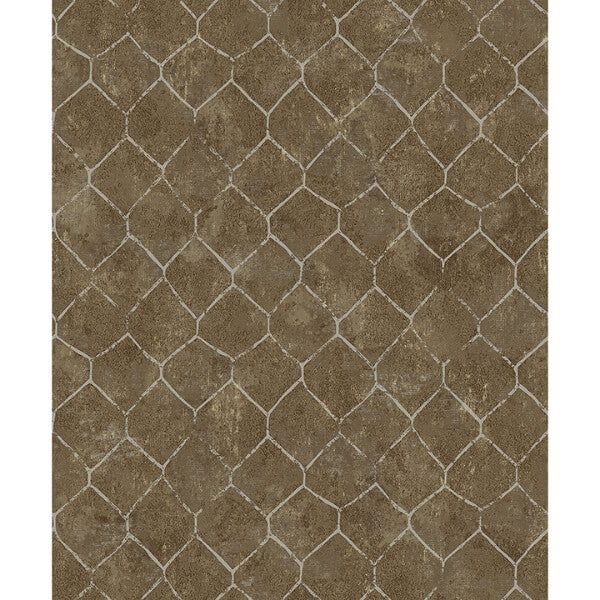 Rauta Brass Hexagon Tile Wallpaper