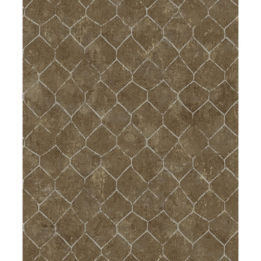 Rauta Brass Hexagon Tile Wallpaper