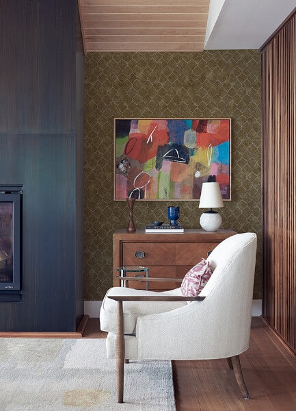Rauta Brass Hexagon Tile Wallpaper