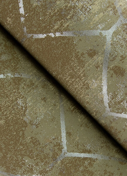 Rauta Brass Hexagon Tile Wallpaper