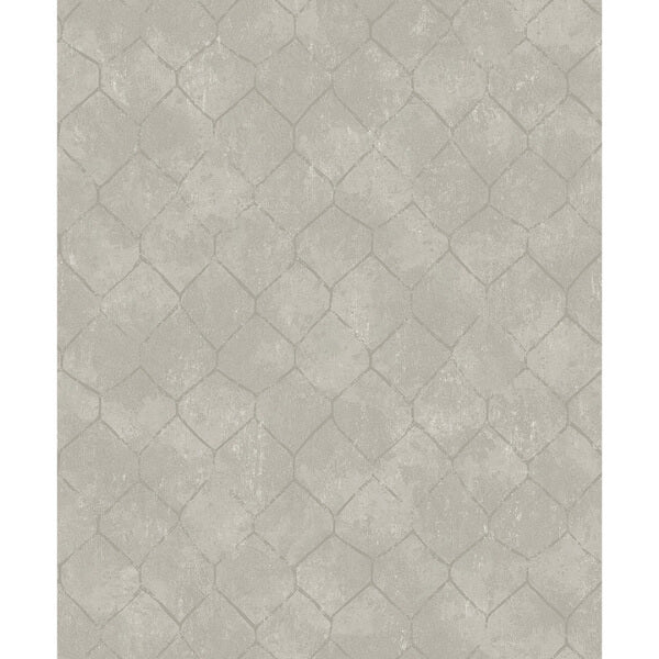 Rauta Silver Hexagon Tile Wallpaper