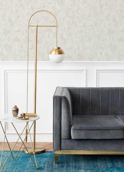 Haliya White Metallic Plaster Wallpaper