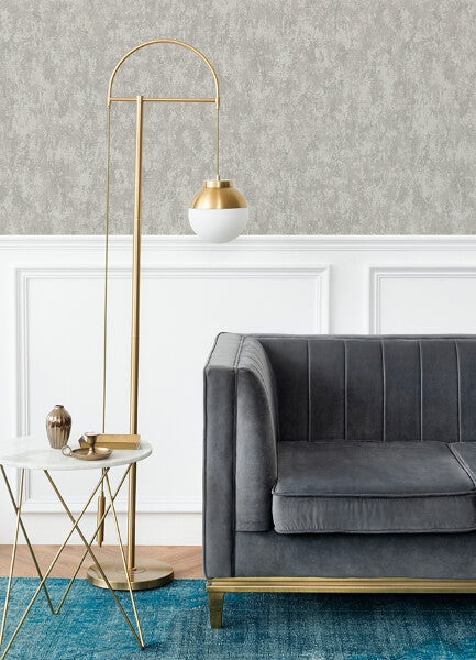 Haliya Silver Metallic Plaster Wallpaper