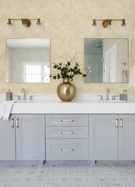 Khauta Gold Floral Geometric Wallpaper