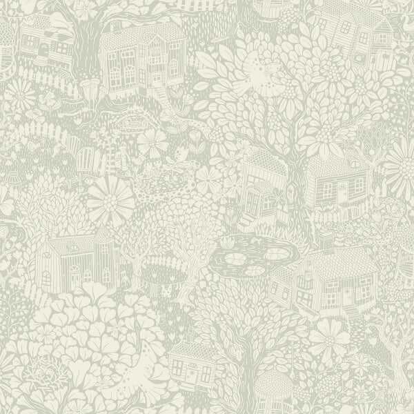 Bygga Bo Seafoam Woodland Village Wallpaper