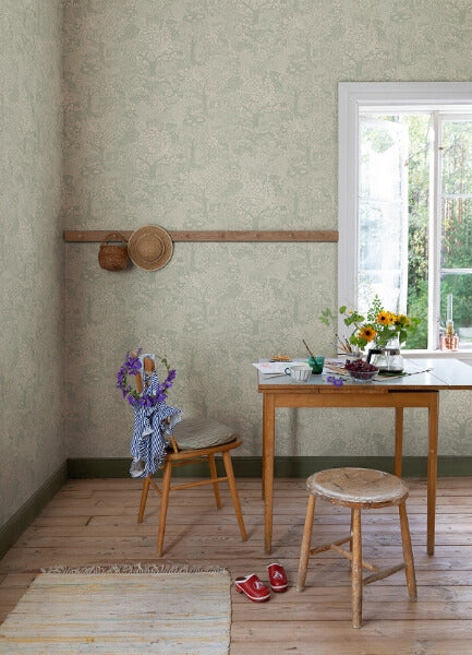Bygga Bo Seafoam Woodland Village Wallpaper