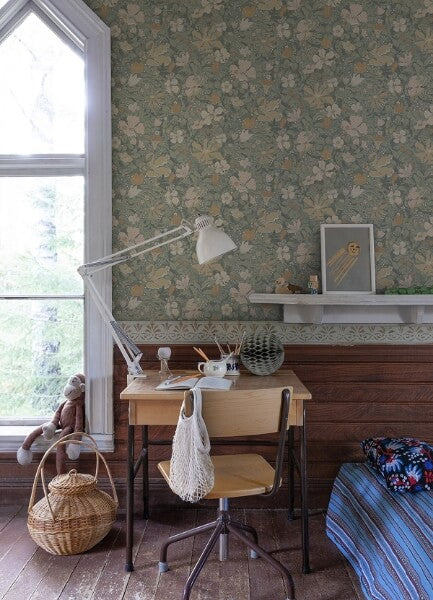Midsommar Grey Floral Medley Wallpaper