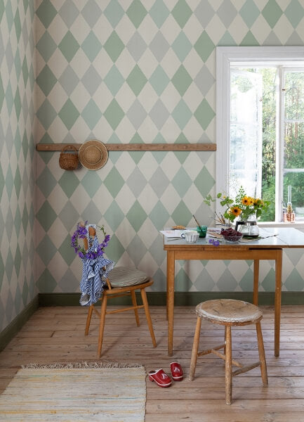 Kalas Light Blue Diamond Wallpaper