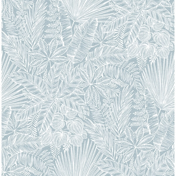 Vita Blue Botanical Wallpaper