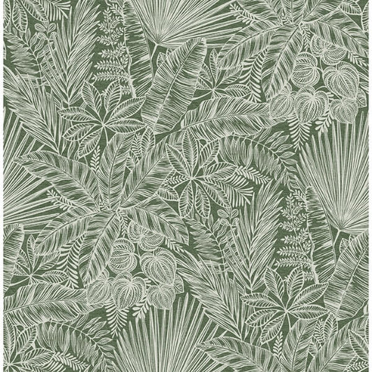 Vita Green Botanical Wallpaper